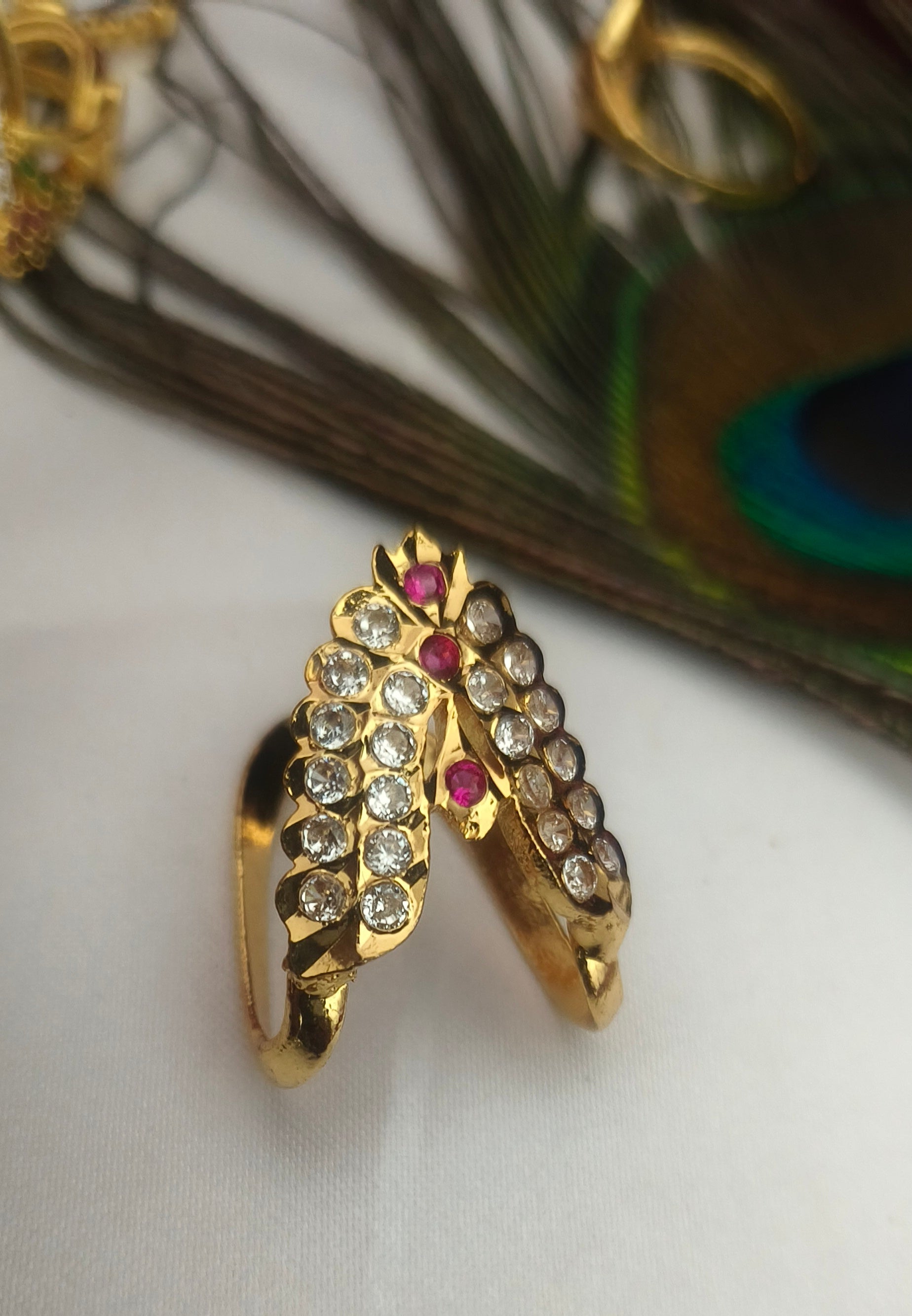 Five metal double line Ring - R1002