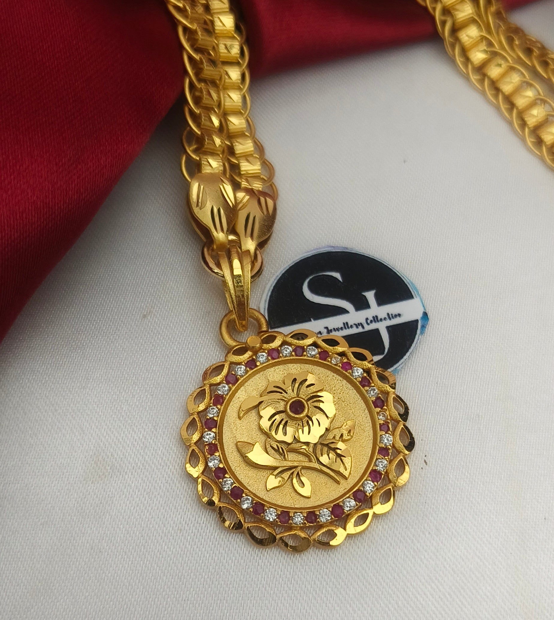 Flower pattern one gram forming doller chain - DL-1004