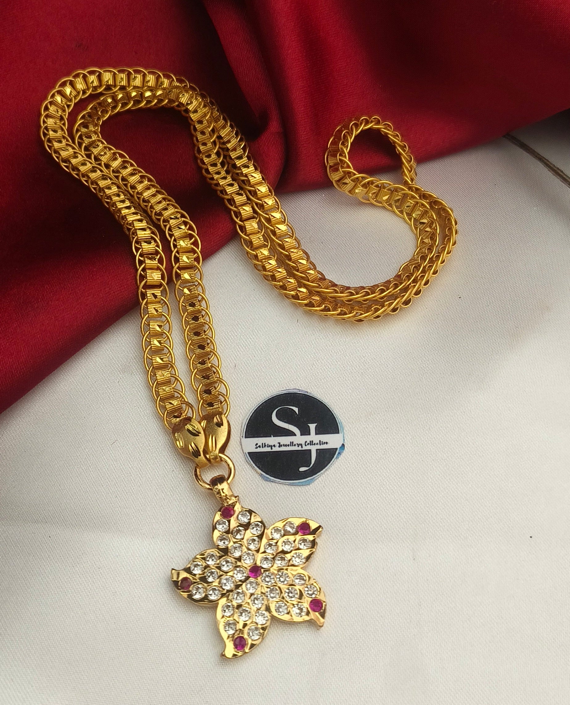 Impon Flower pattern dollar chain - DL-1005