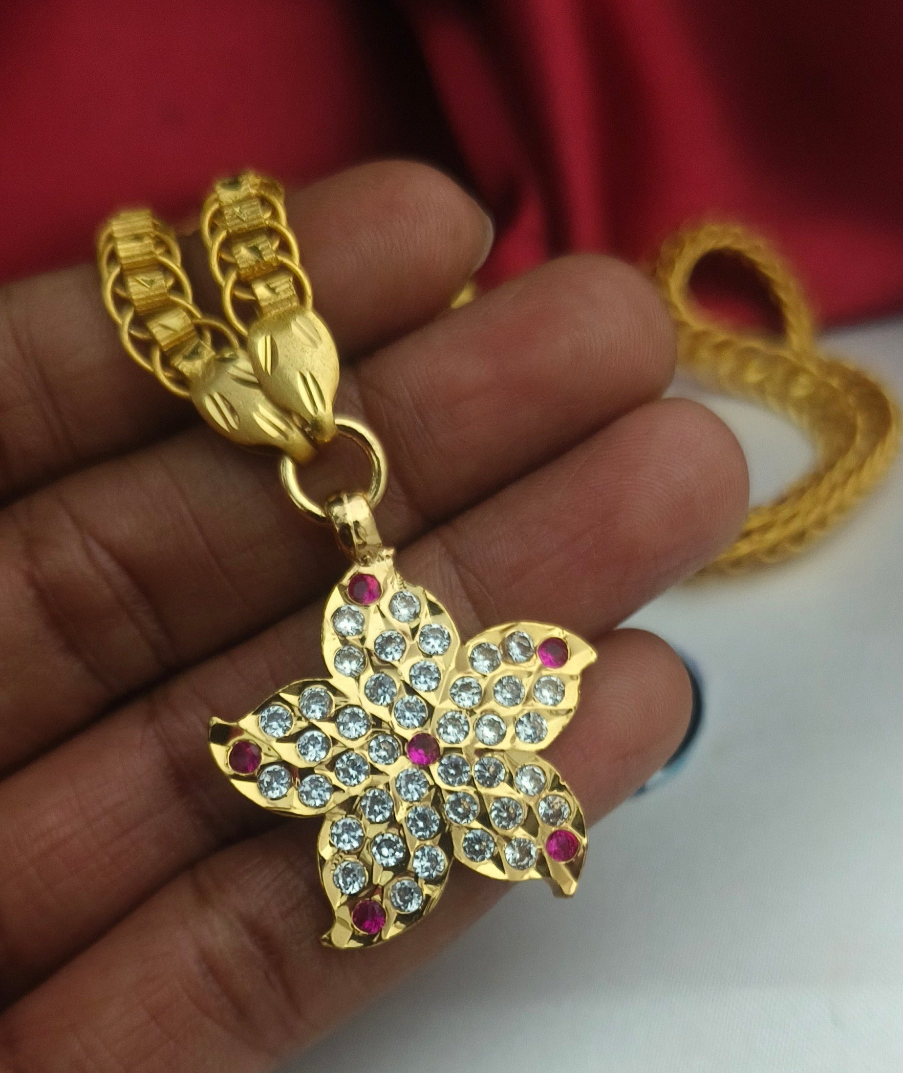 Impon Flower pattern dollar chain - DL-1005