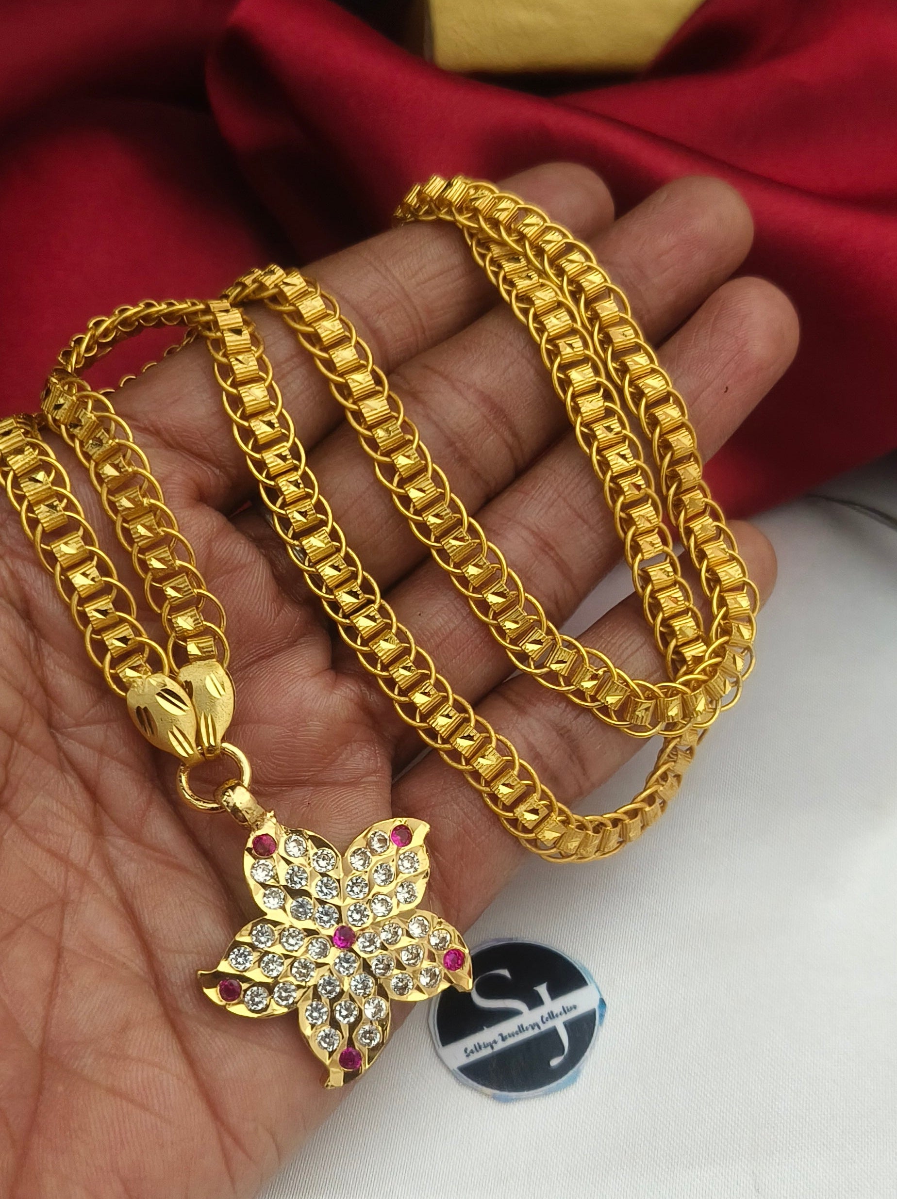 Impon Flower pattern dollar chain - DL-1005