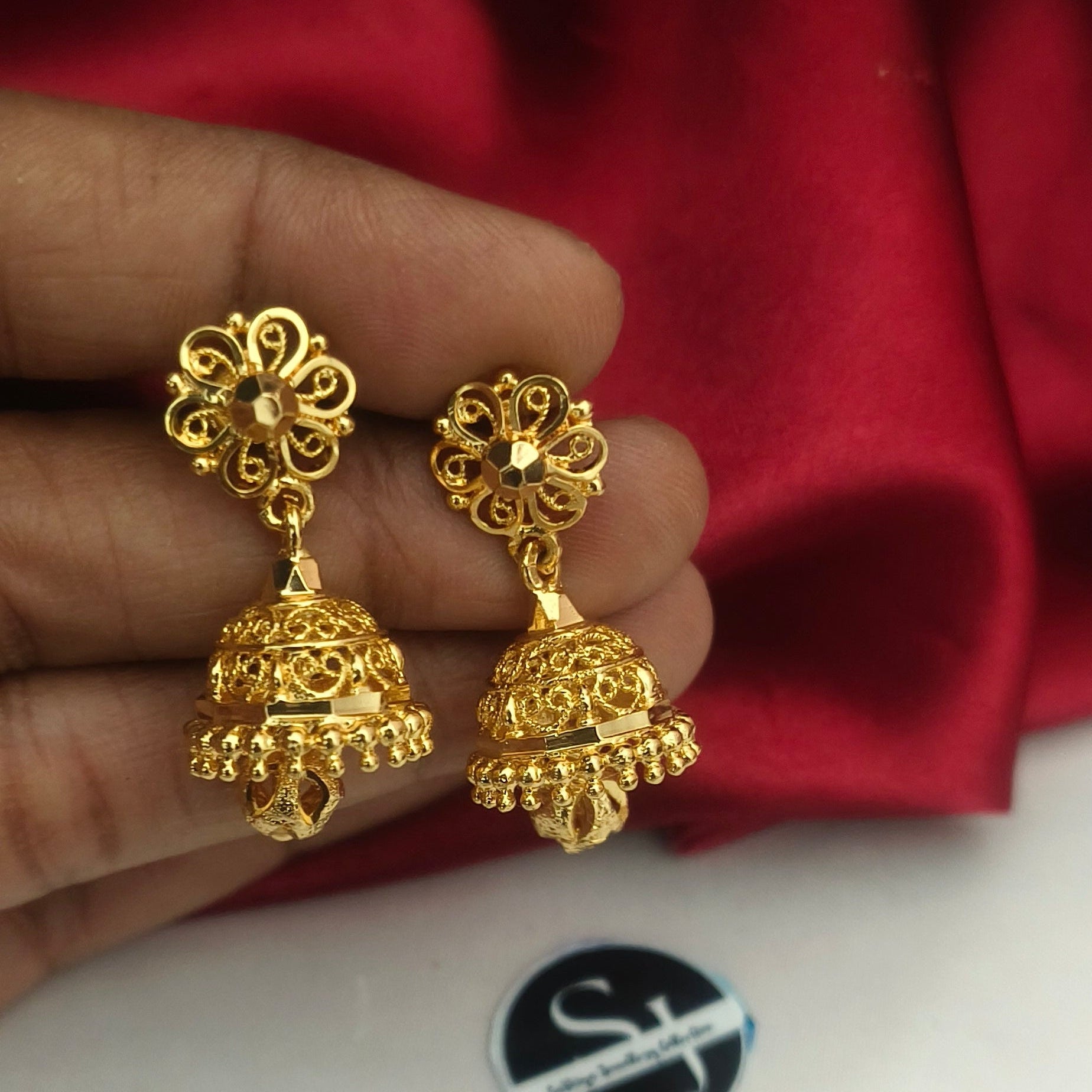 Microplated Jumka with ball drops - EC-1020