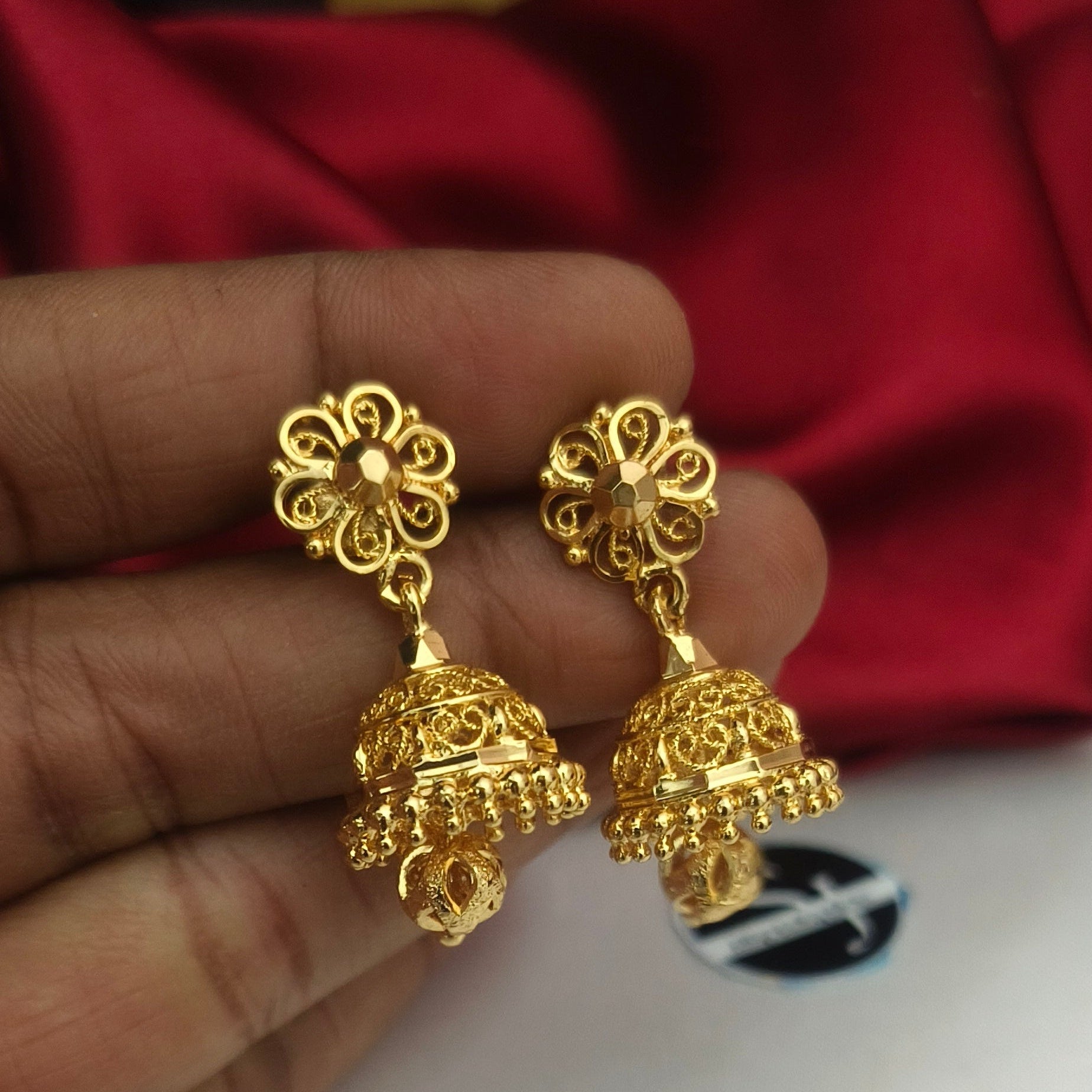 Microplated Jumka with ball drops - EC-1020