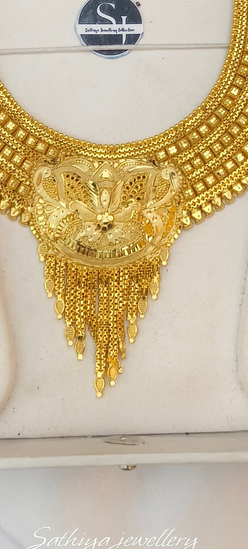 One Gram Gold Forming Grand Wedding Haaram for Bridal Wear – Model W1001