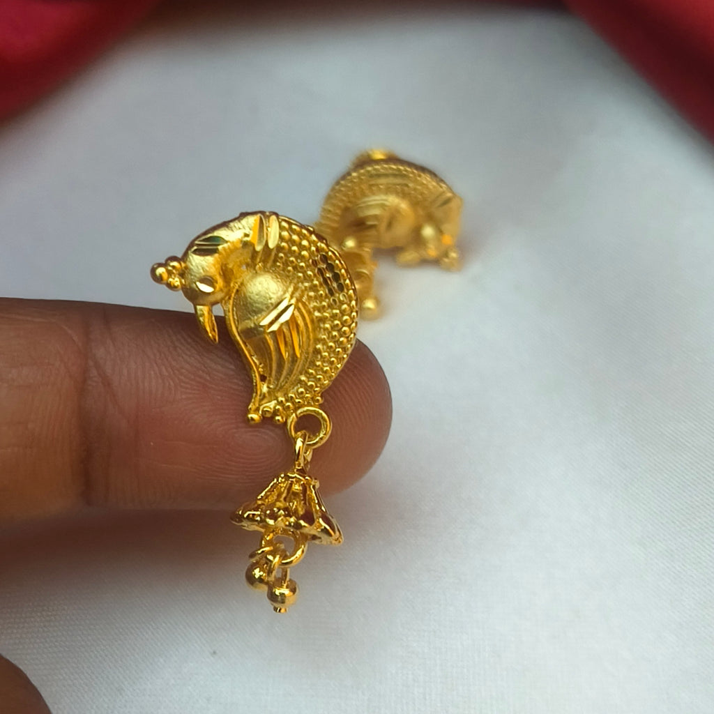 One gram forming polished Peacock earrings -E-1029