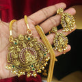 Temple Lakshmi Peacock Pendant Set – Antique Finish DL-1011