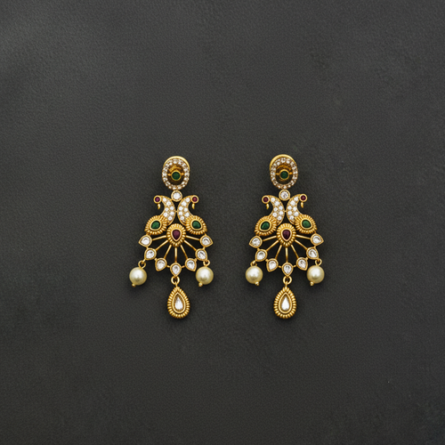 Double layer Matt Premium peacock neckset -NM1008