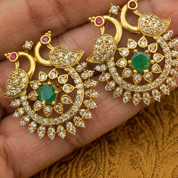 Versatile peacock-themed Changable earrings-E-1030