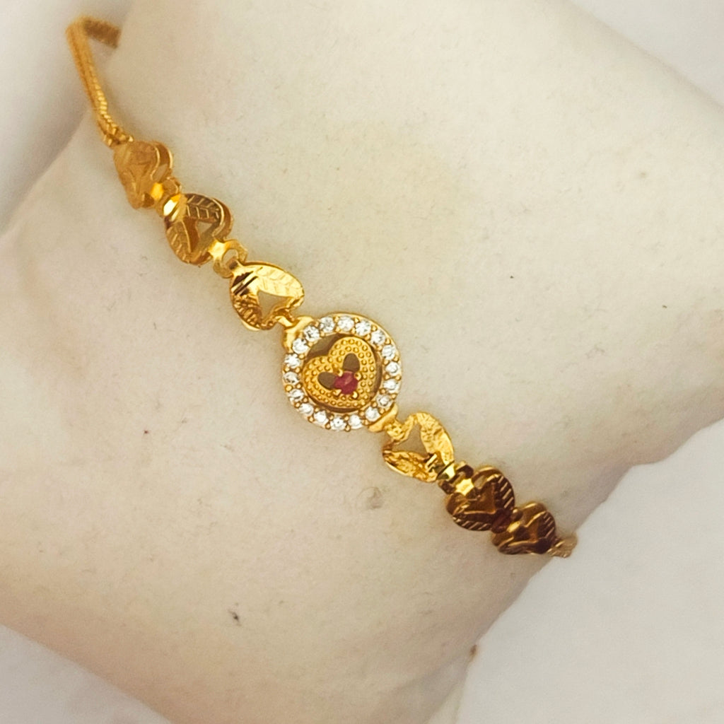 Radiant Heart-Link Gold-Plated Bracelet BR-1044