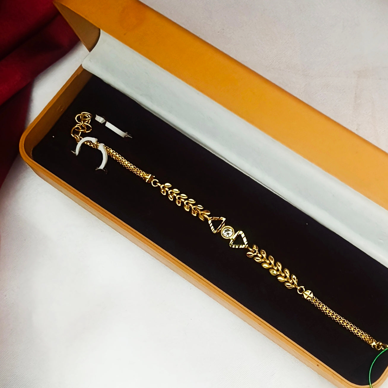 White Stoned One gram forming bracelet BR1003