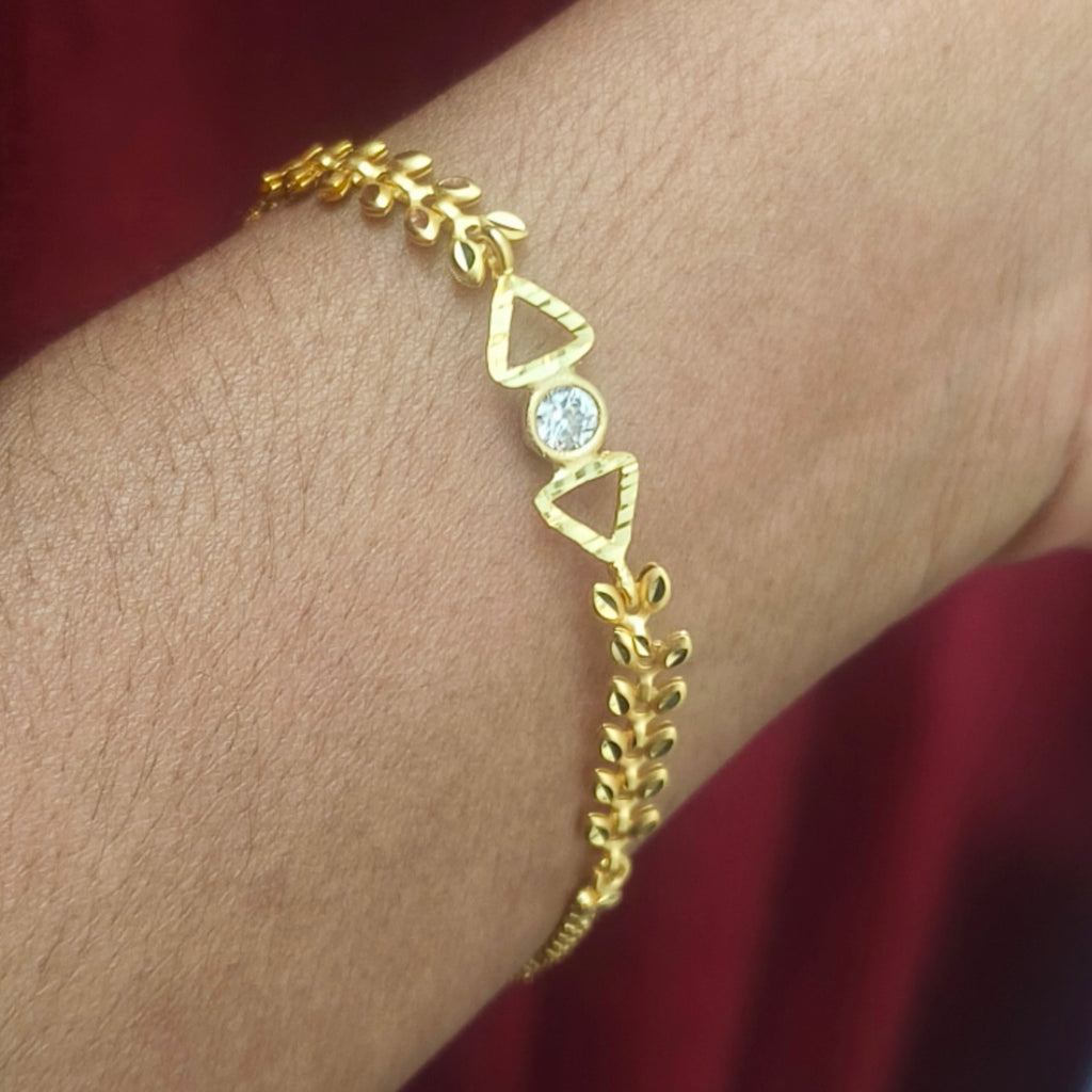 White Stoned One gram forming bracelet BR-1045
