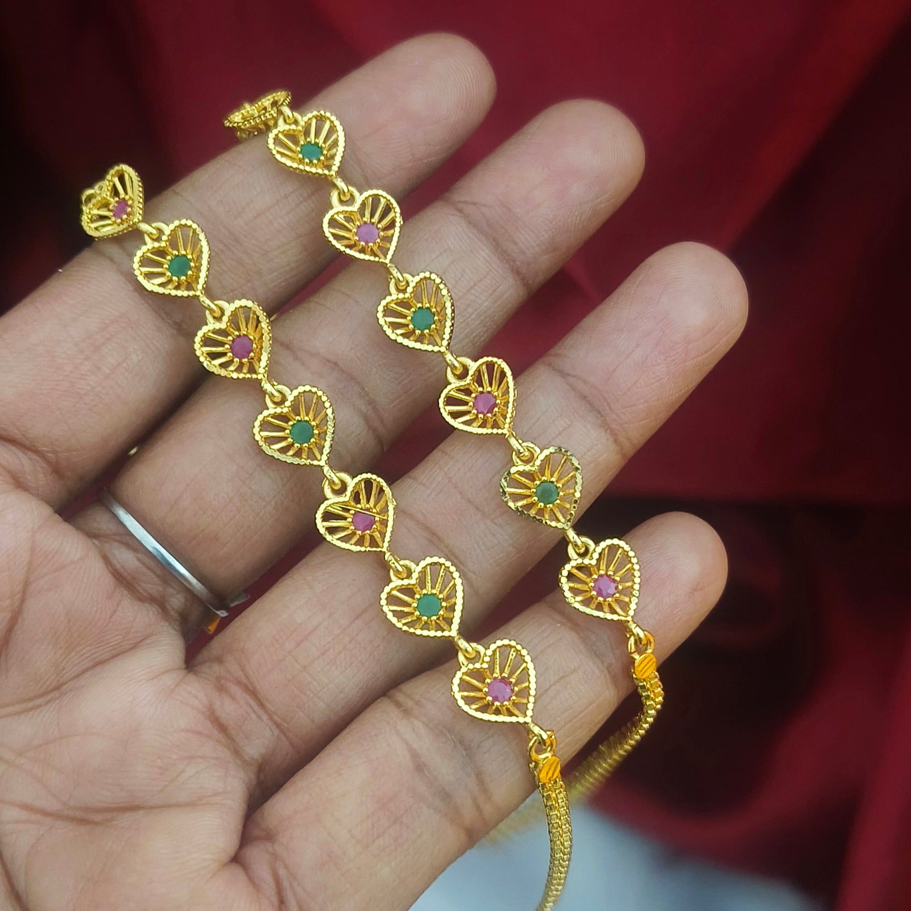 One gram Heart pattern bracelet BR1005