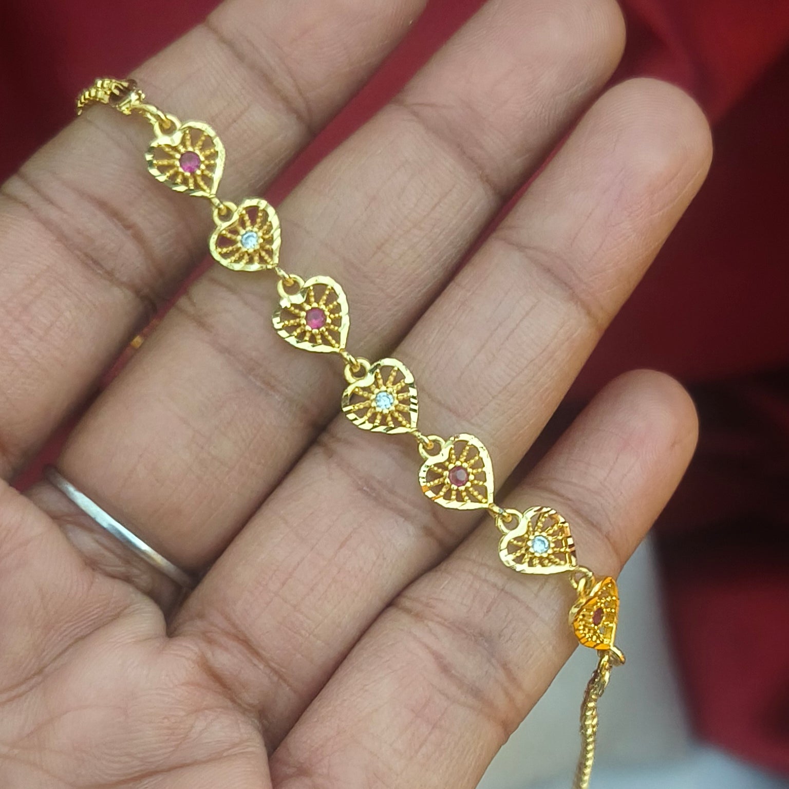 One gram Heart pattern bracelet BR1005