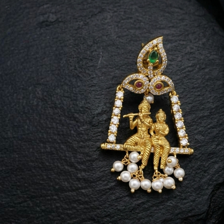 Radha Krishna locket set P-1048