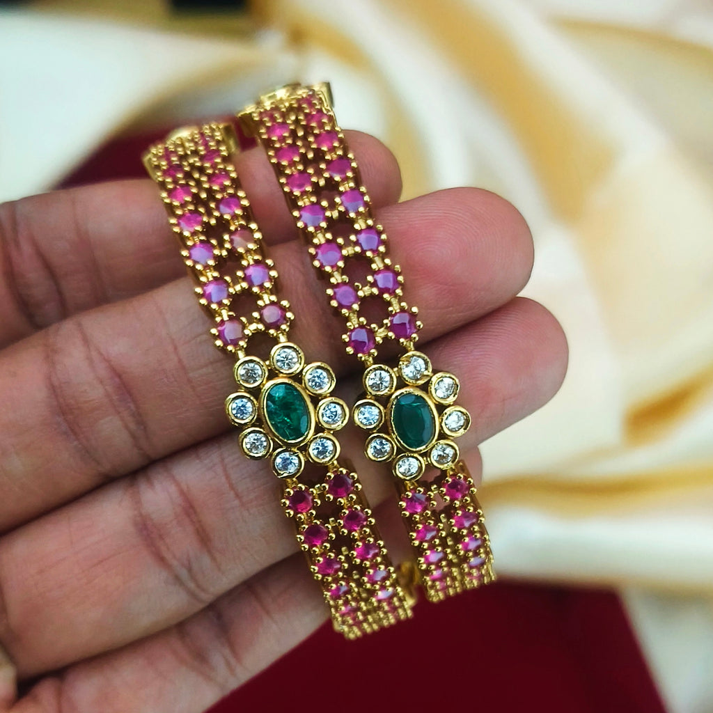 Ruby Kemp-Style Stone Bangles B - 61003