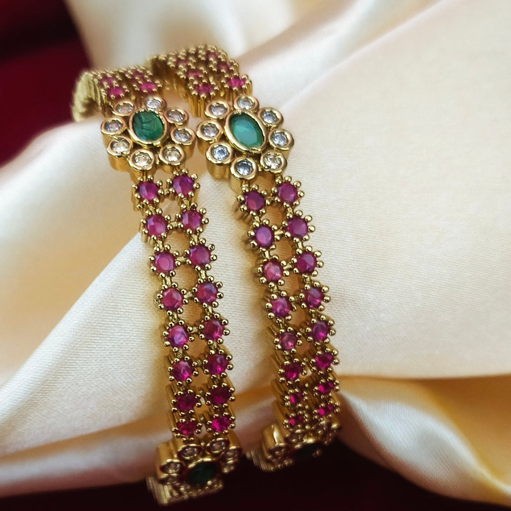 Ruby Kemp-Style Stone Bangles B - 61003