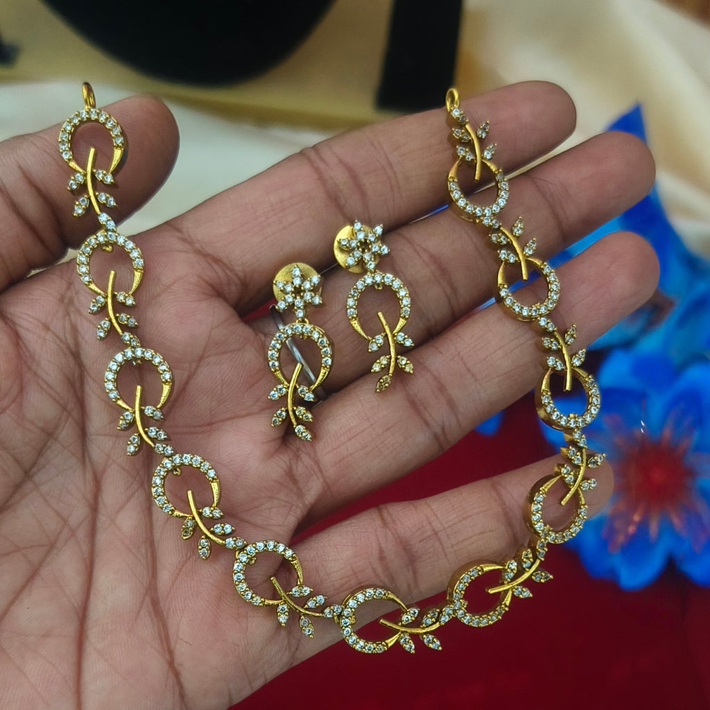 Enchanted Flora Diamond Necklace & Earring Set NM-1060