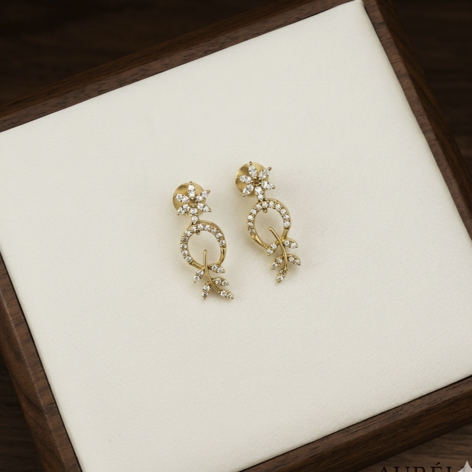Enchanted Flora Diamond Necklace & Earring Set NM-1060