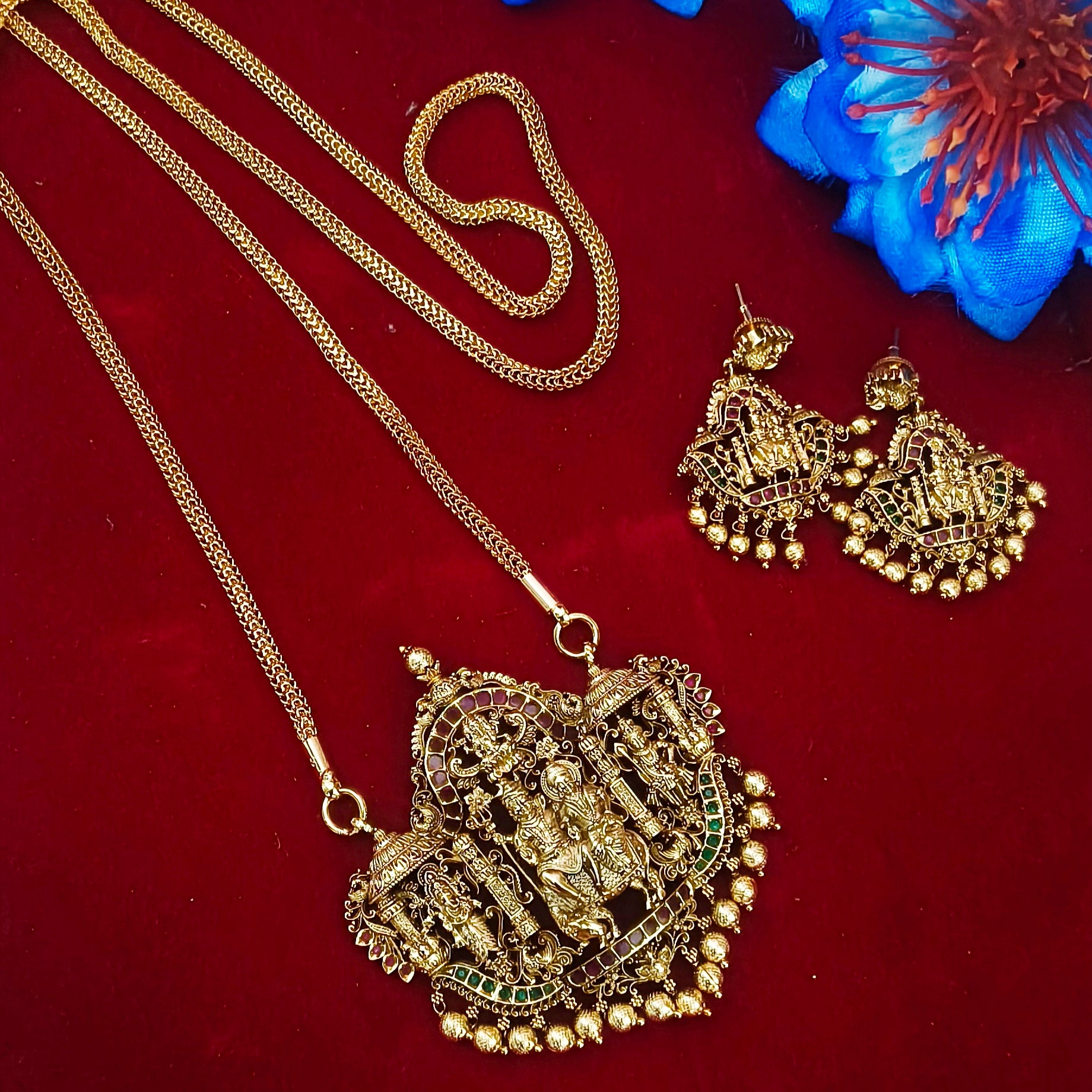 Premium quality matt finished doller chain temple jewellery - DL-21001