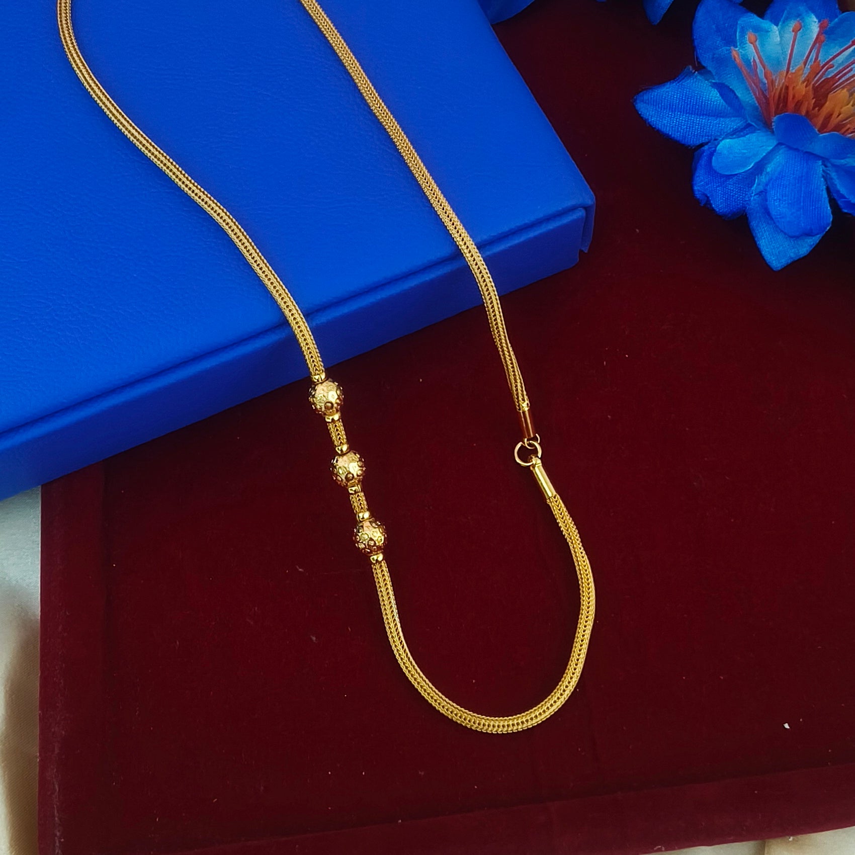 Traditional three ball mugappu chain CH-11001