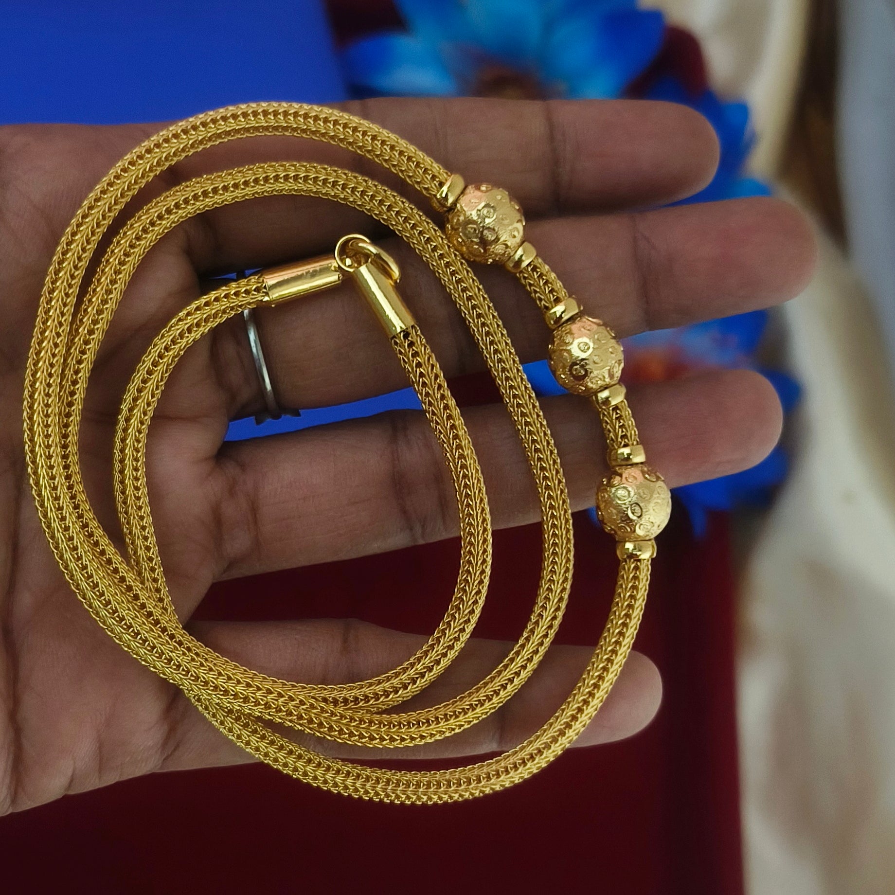 Traditional three ball mugappu chain CH-11001