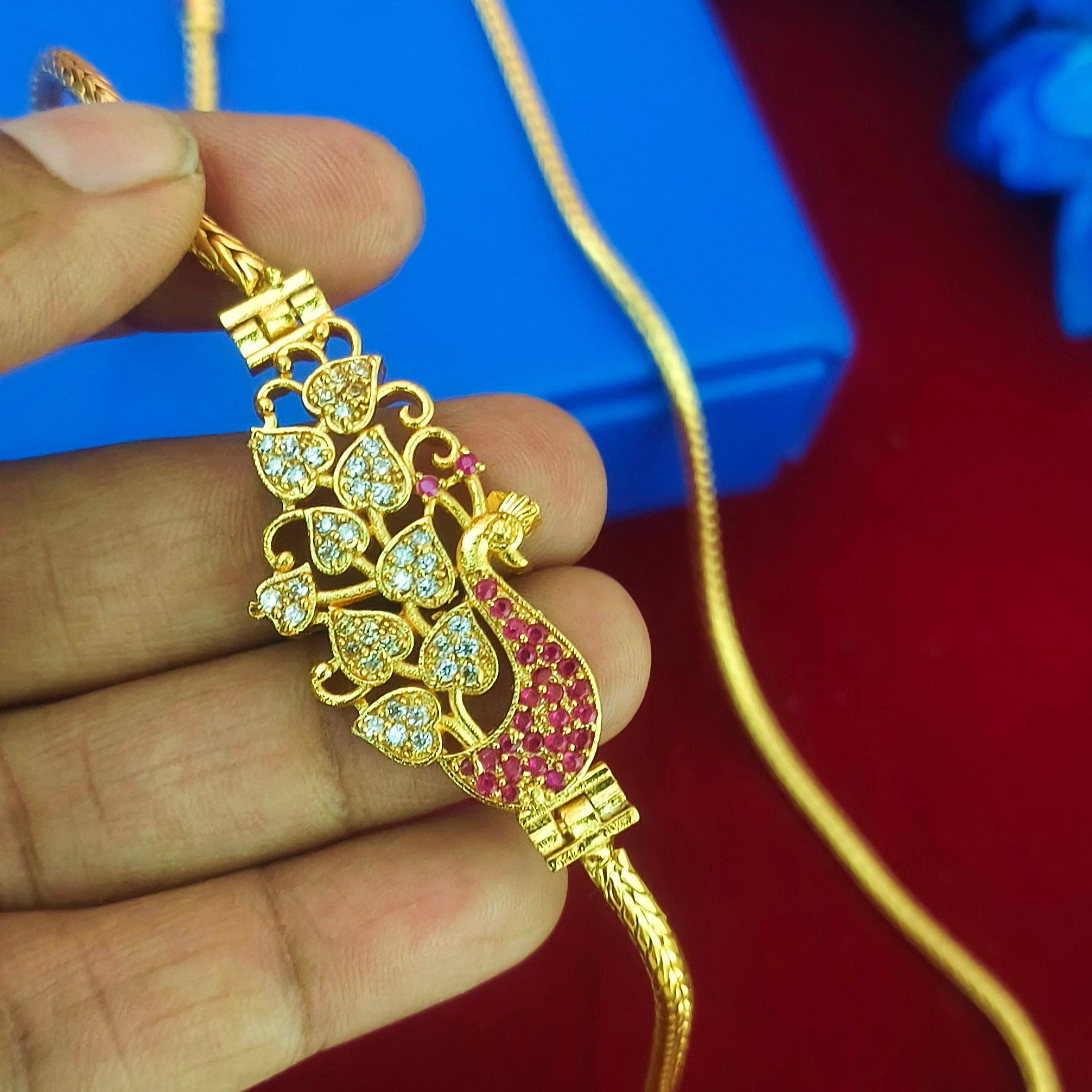 Peacock pattern mugappu chain ch- 11003