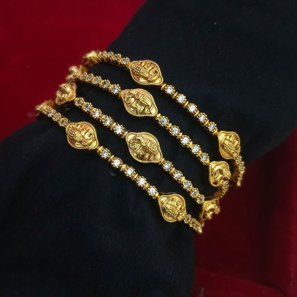 Temple-Style Elephant Motif Bangles B- 61002