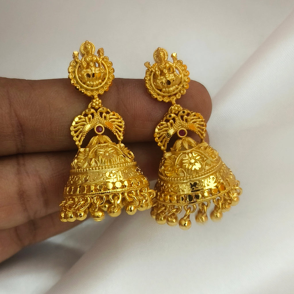 Divine Lakshmi Temple Jhumkas EC-31003
