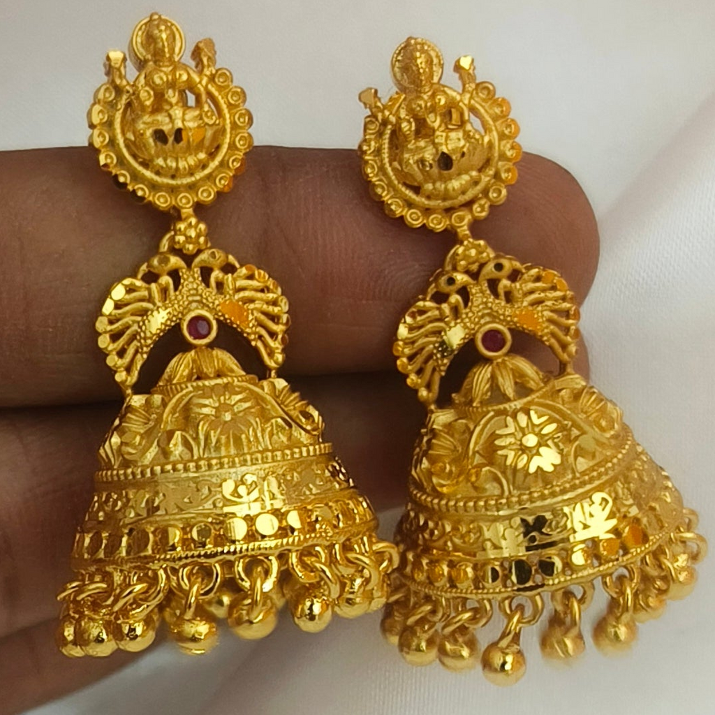Divine Lakshmi Temple Jhumkas EC-31003
