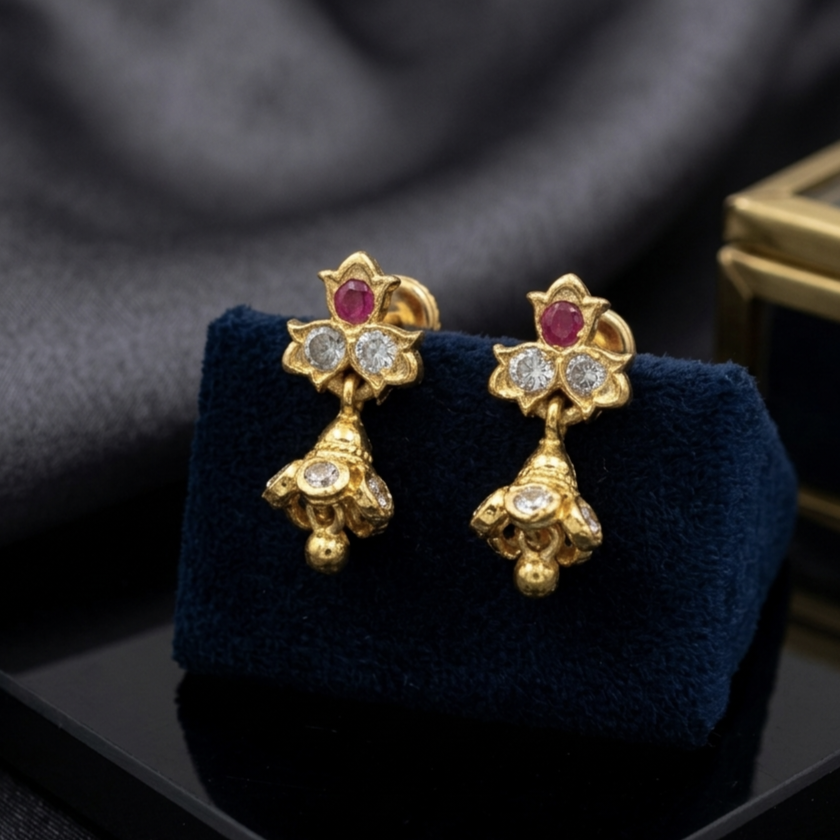 Panchaloha (Five-Metal) Mini Jhumkas EC-31004