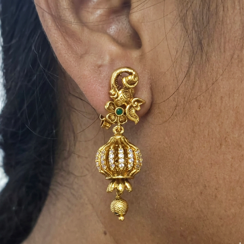 Elephant Motif Premium Matt Jhumkas EC-31006