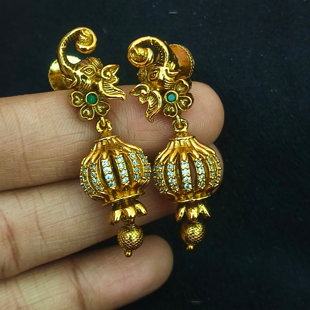 Elephant Motif Premium Matt Jhumkas EC-31006