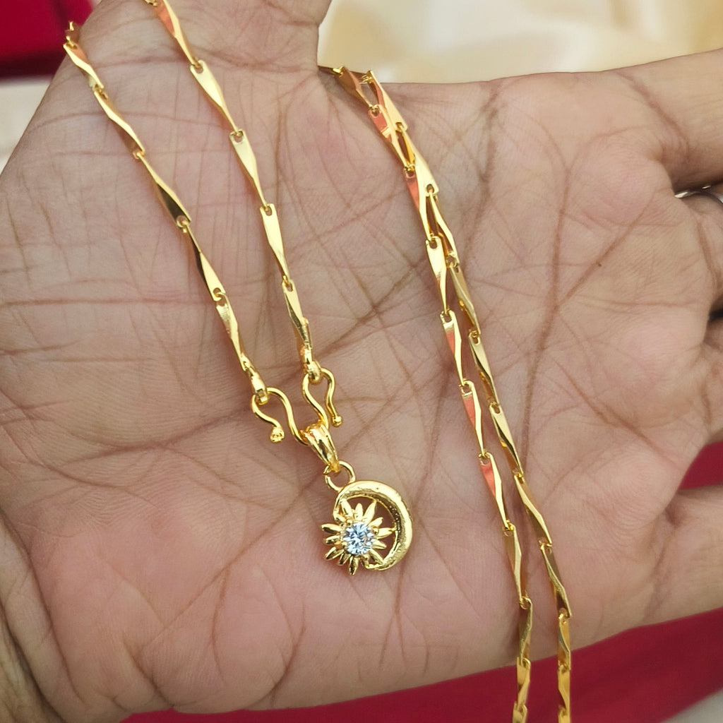 Short chain with Sun & Moon dollar DL- 21004