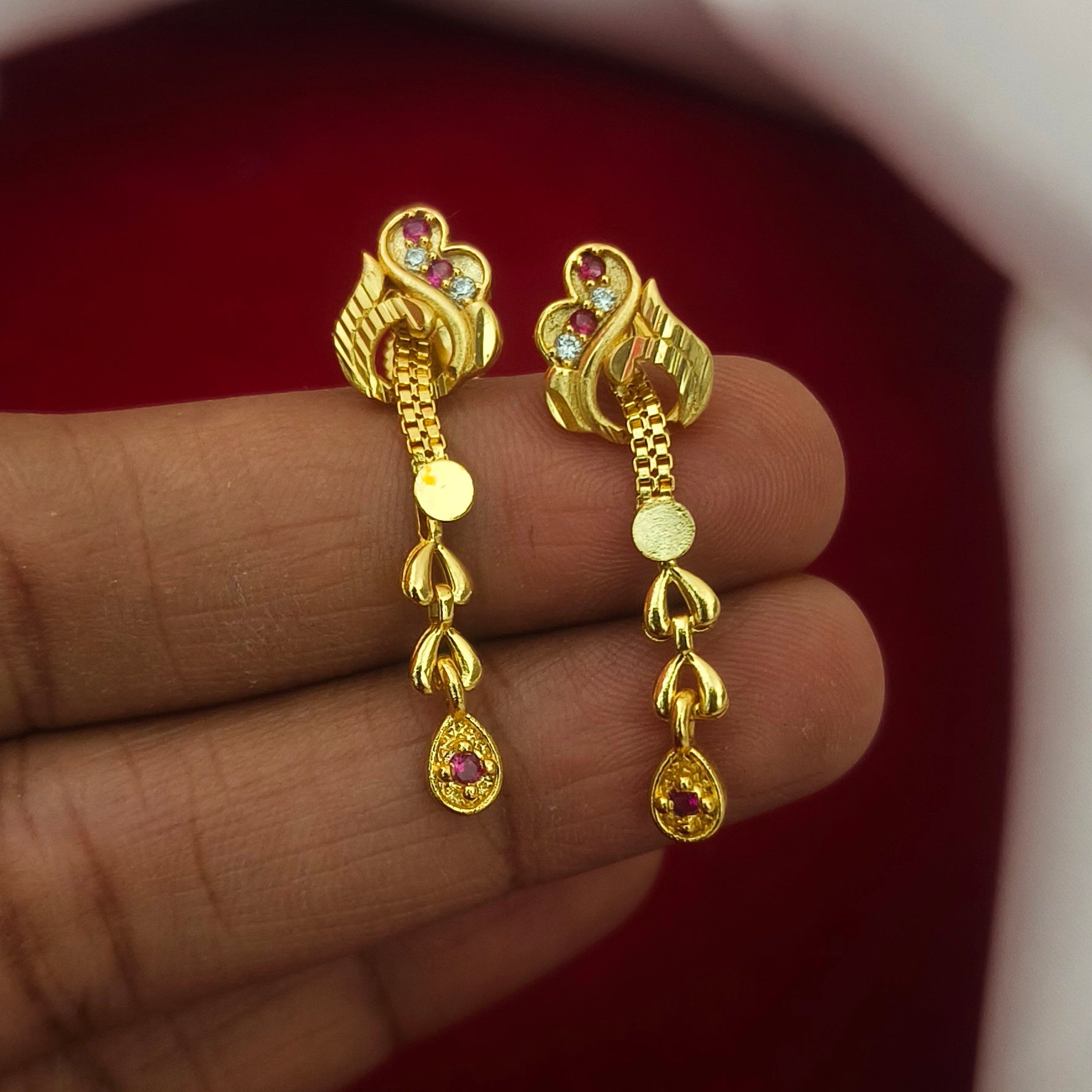One gram polished Forming earrings E- 31007