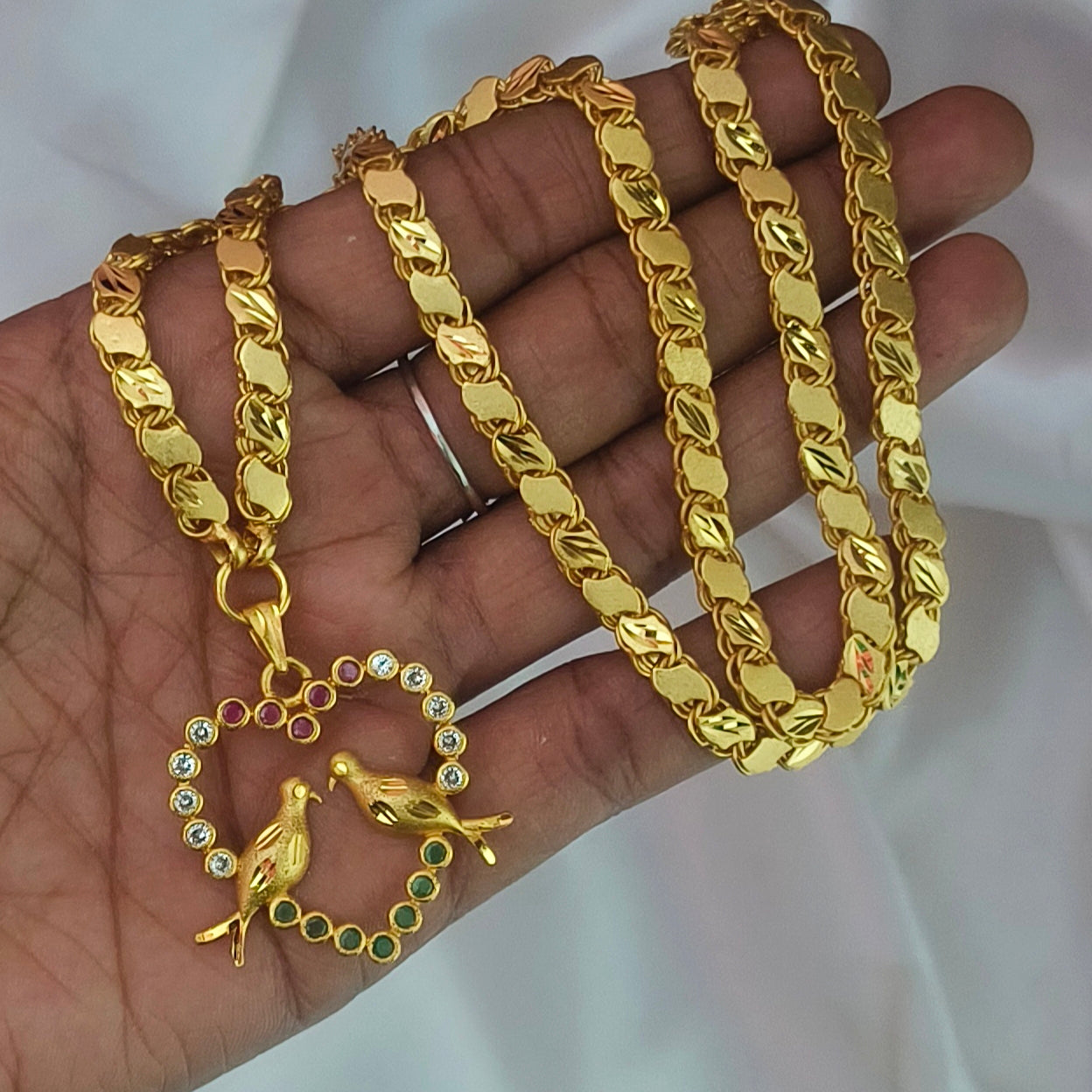One gram forming Love birds doller chain DL-21007