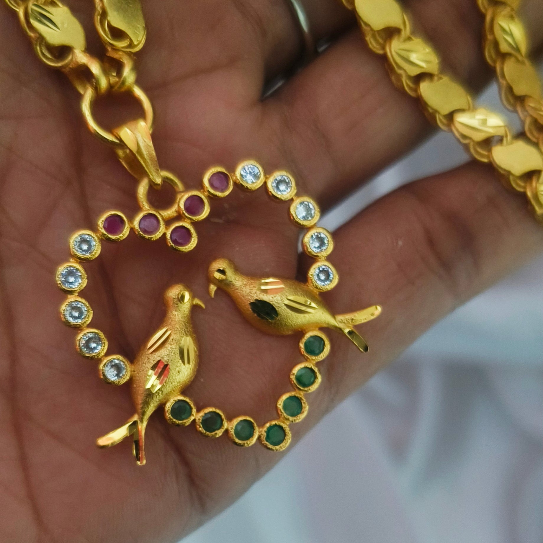 One gram forming Love birds doller chain DL-21007