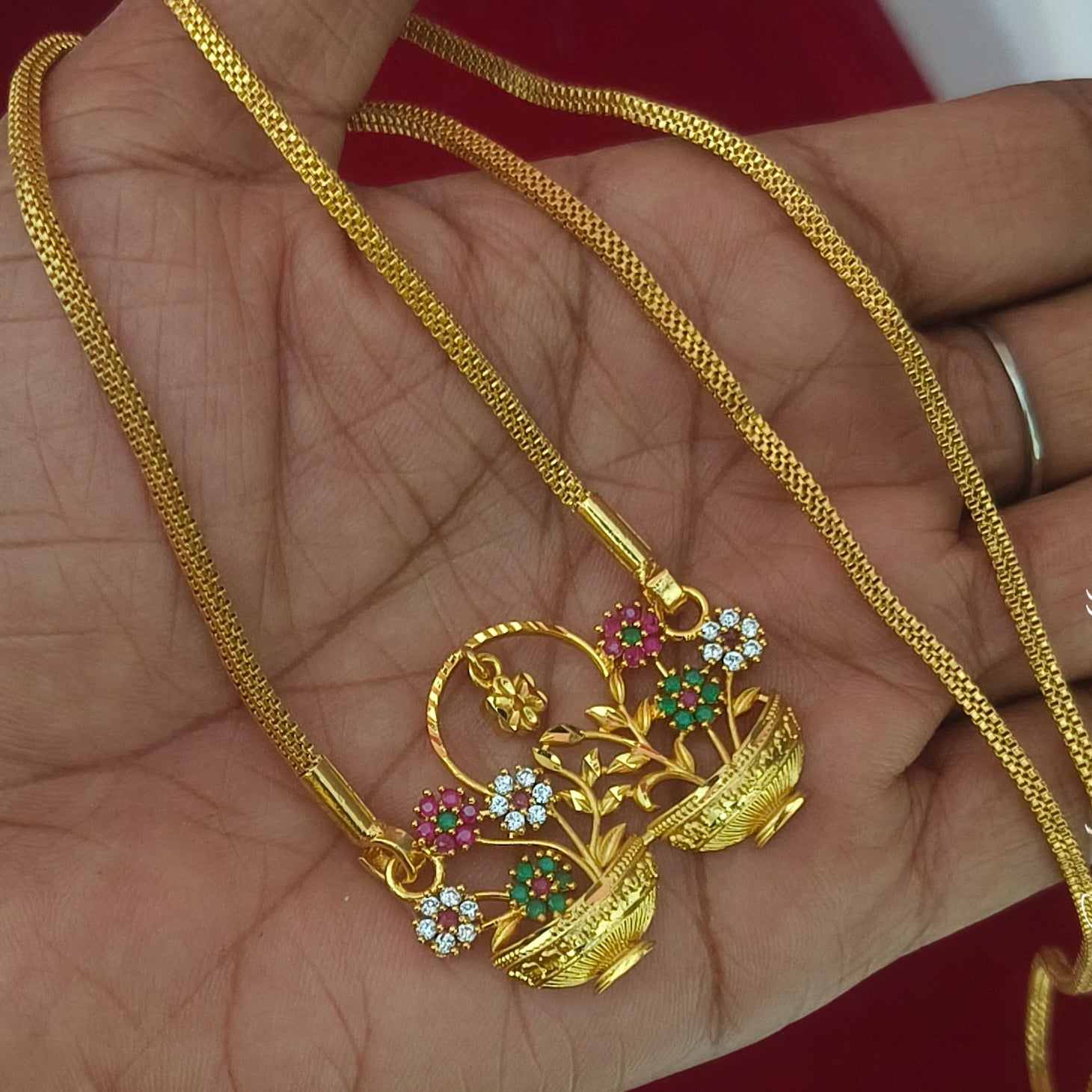 Flower pot one gram forming dollar chain DL 21009
