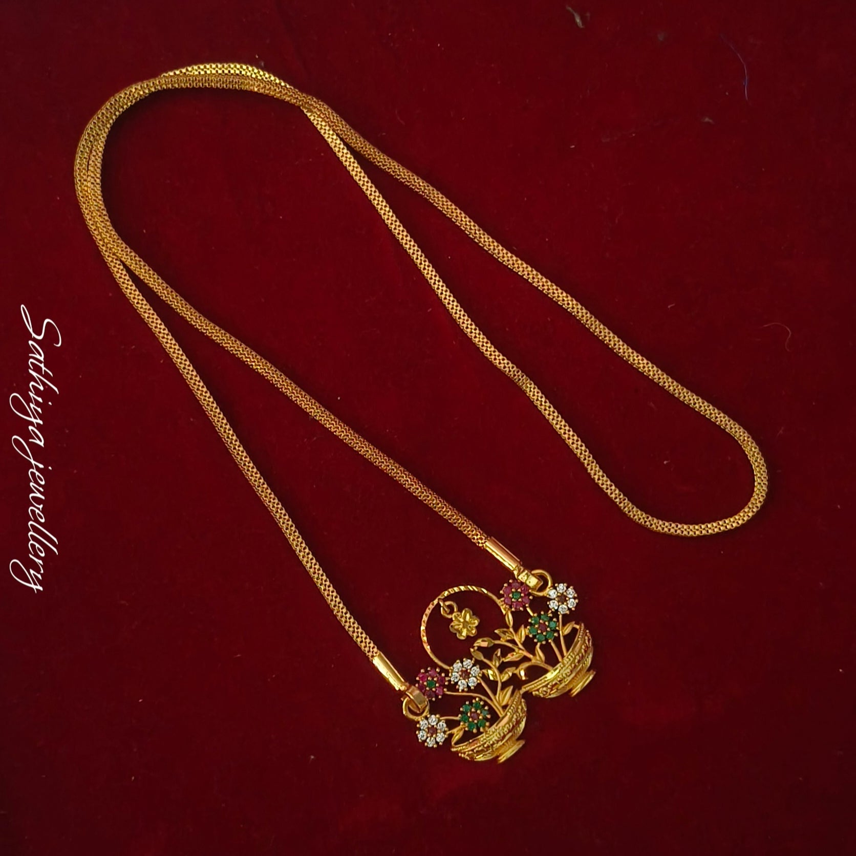 Flower pot one gram forming dollar chain DL 21009