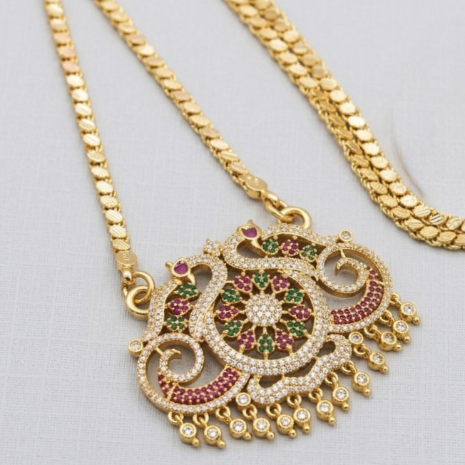 Peacock Motif Micro-Plated dollar chain DL-21014