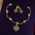 Floral matt premium quality neckset N - 41008