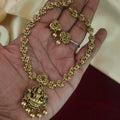 Antique Matt Finish Lakshmi Pendant Necklace Set N-41011