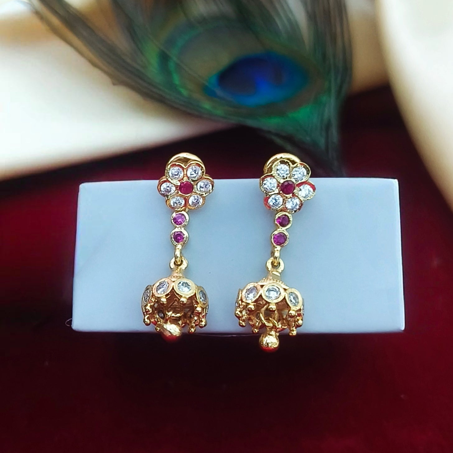 Impon stoned jhumka E-31014
