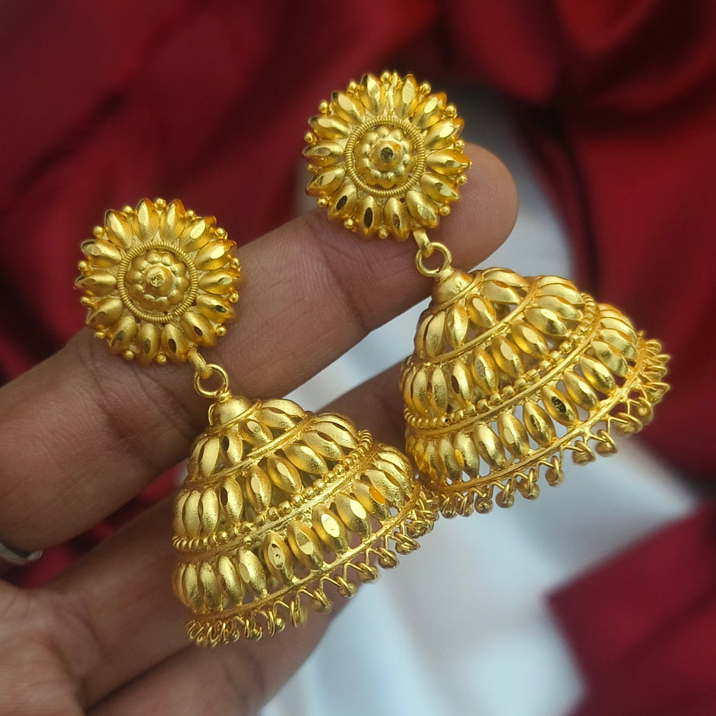 Big size floral kerala jhumkas E - 31018