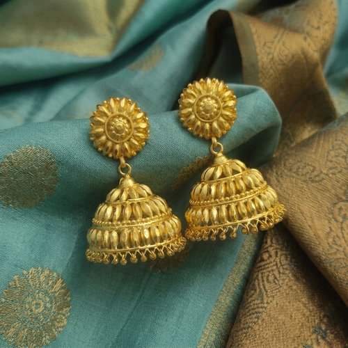Big size floral kerala jhumkas E - 31018