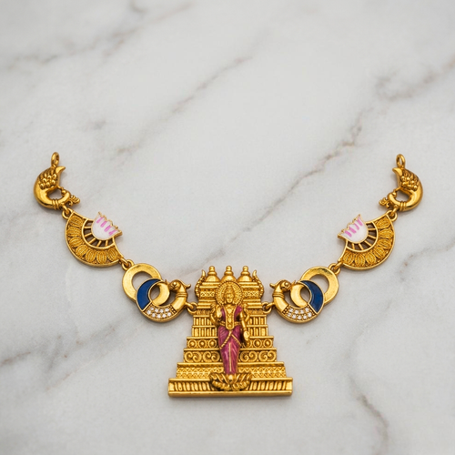 Divine necklace with meenakari design N-41013