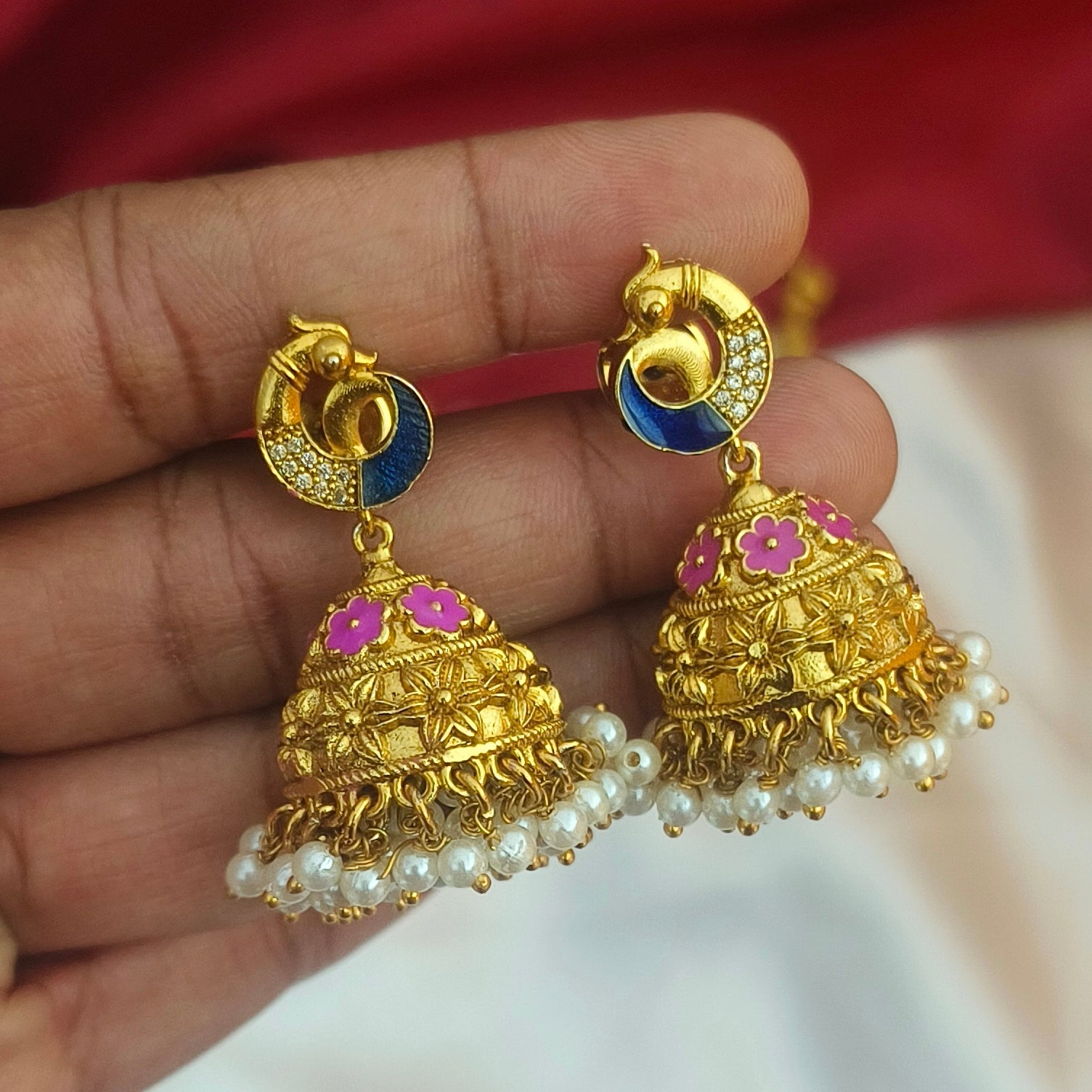 Divine necklace with meenakari design N-41013