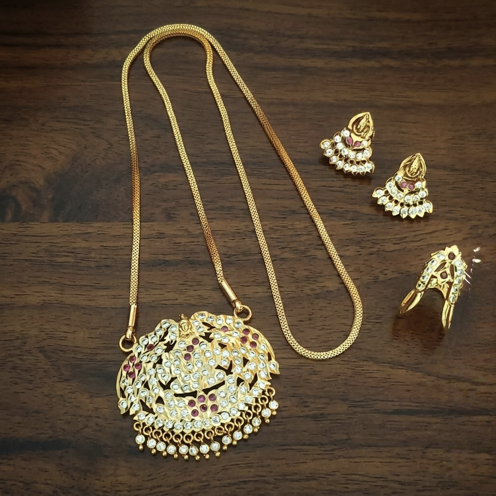 Impon Temple Jewelry Set - Traditional Elegance 91003