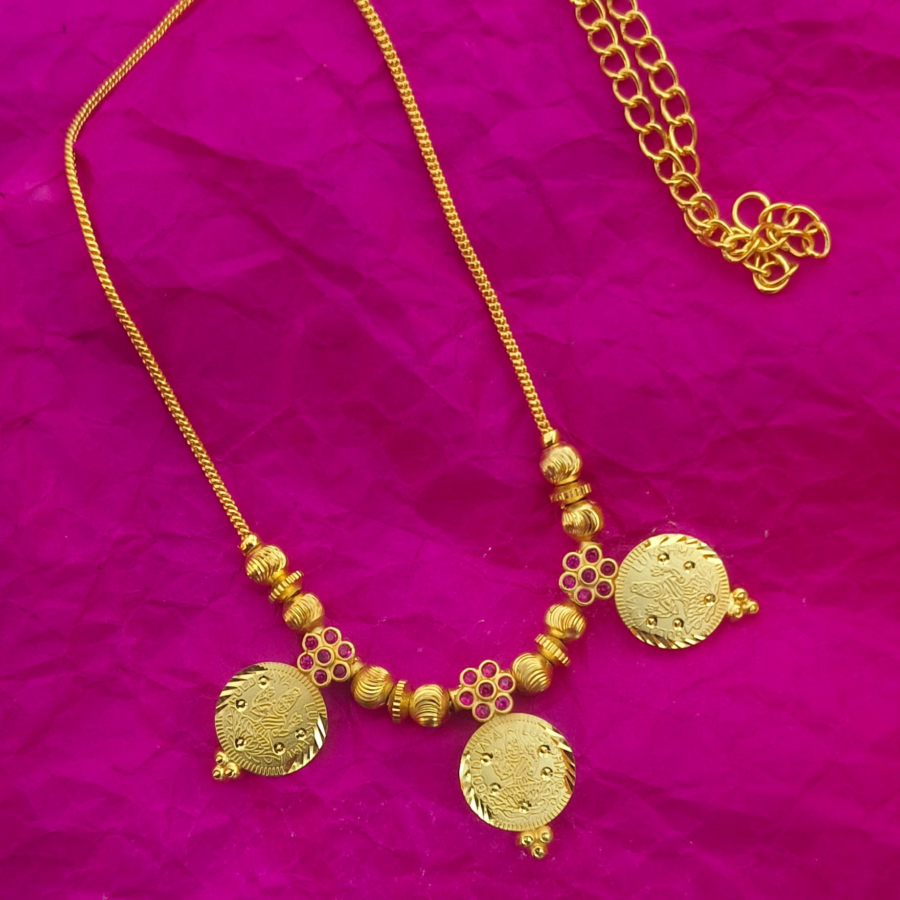 Lakshmi coin necklace N-41016