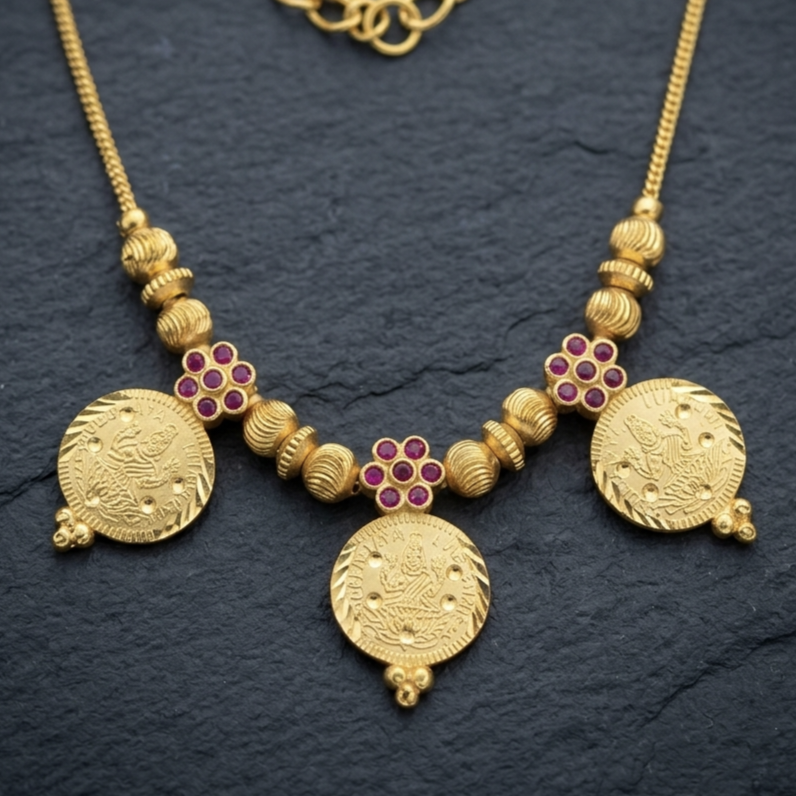 Lakshmi coin necklace N-41016