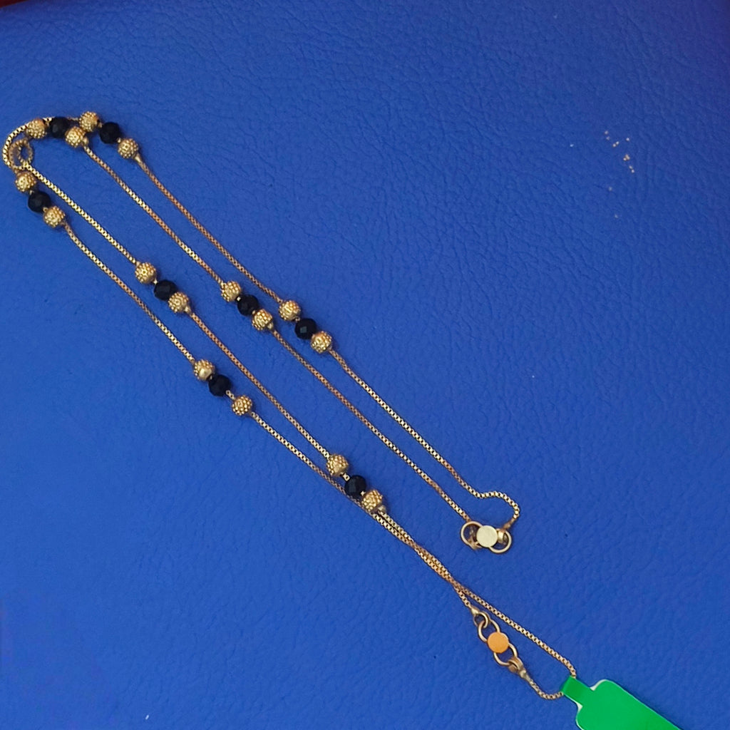 Pure impon Black beads Anklet - AN- 81003